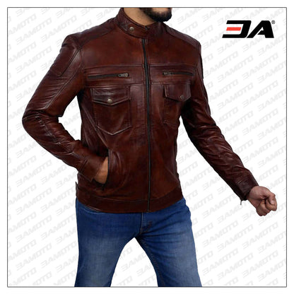 Genuine Leather Jacket Mens