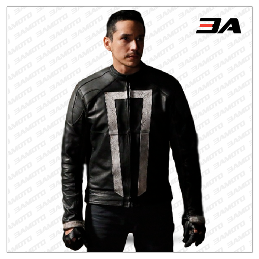 Ghost Rider motorcycle leather jacket inspired by Robbie Reyes with iconic design - 3amoto shop