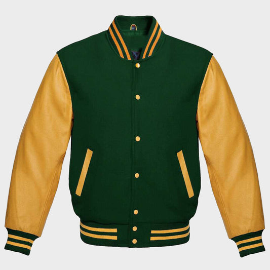 Varsity Jacket Womens Green And Yellow - 3amoto shop