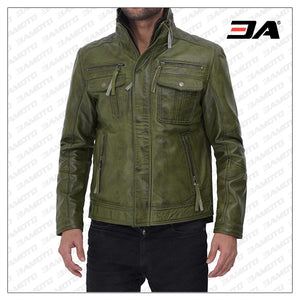 green waxed leather jacket