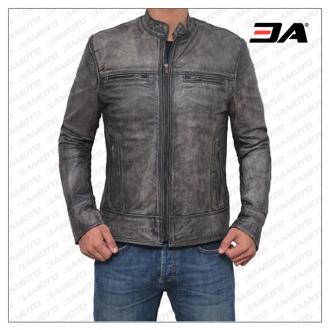 Grey racer deals jacket