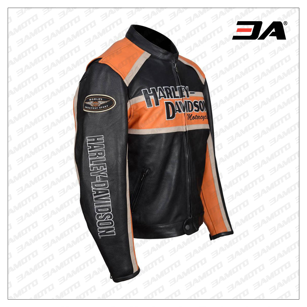 Shop Harley Davidson Classic Cruiser Motorbike Leather Jacket Online