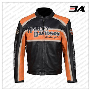 Harley Davidson Classic Cruiser Motorbike Leather Jacket