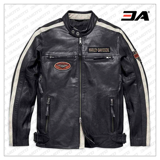 Harley Davidson Command Mens Motorcycle Mid-Weight Leather Jacket - Fashion Leather Jackets USA - 3AMOTO