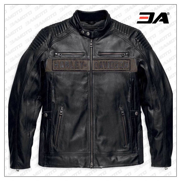 Harley Davidson Mens Asylum Leather Motorcycle Jacket