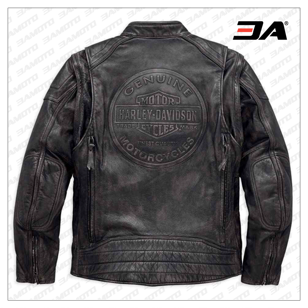Harley Davidson Men's Dauntless Convertible Motorcycle Leather Jacket Harley Davidson Men's Dauntless Convertible Motorcycle Leather Jacket