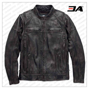 Harley Davidson Men’s Dauntless Convertible Motorcycle Leather Jacket