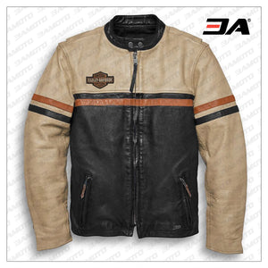 Harley Davidson Men’s High Quality Racing Leather Jacket
