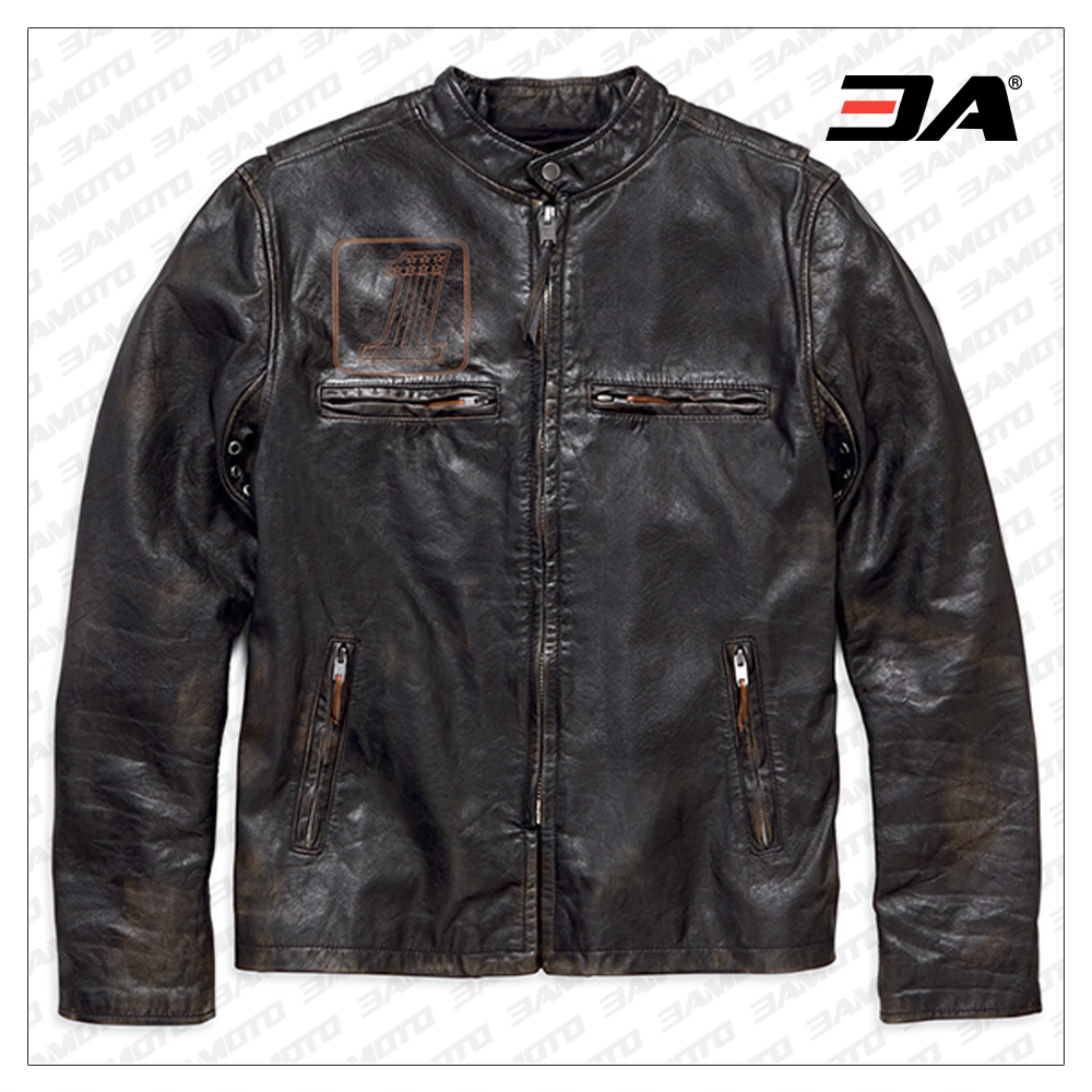 Harley Davidson Motorcycle Speed Distressed Slim Fit Leather Jacket