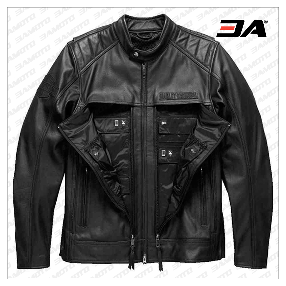 Harley Davidson Motorcycle Synthesis Pocket System Leather Jacket