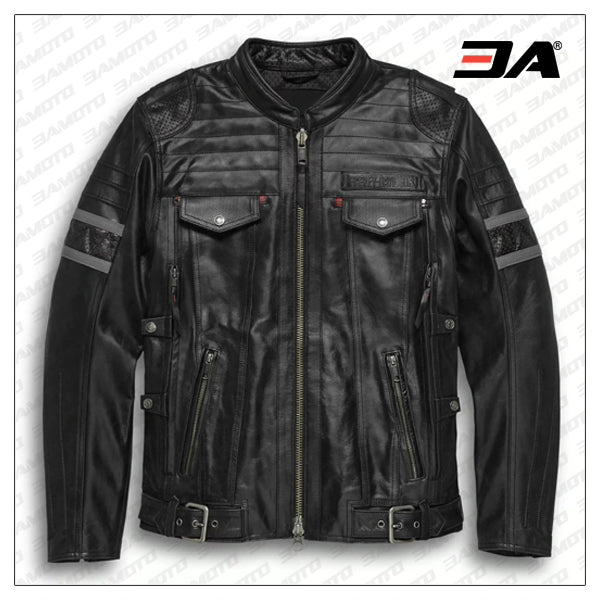 Wick Leather Biker Jacket Black