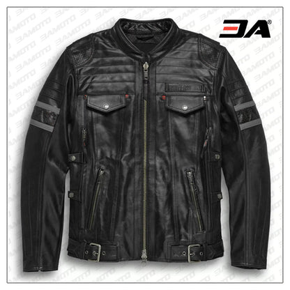 Harley Davidson Riding Black Leather Jacket