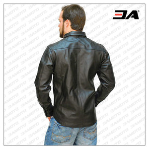 Heavy Snap Up Biker Leather Shirt Special