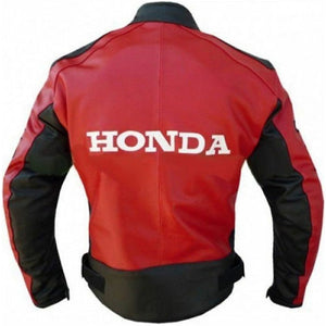 honda motorcycle leather racing red jacket