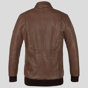 Hunter Bomber Leather Jacket Back