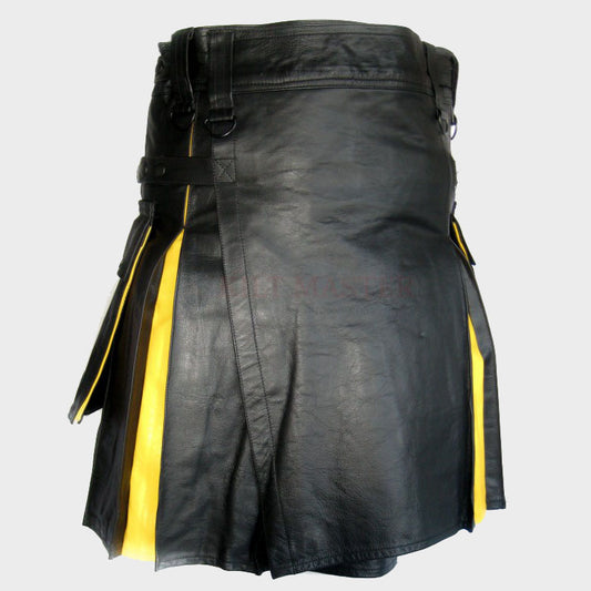 Hybrid Leather Kilt - Fashion Leather Jackets USA - 3AMOTO