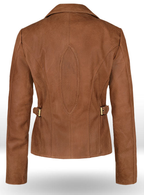 brown leather jacket