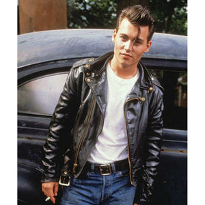 johnny depp leather cry baby motorcycle jacket