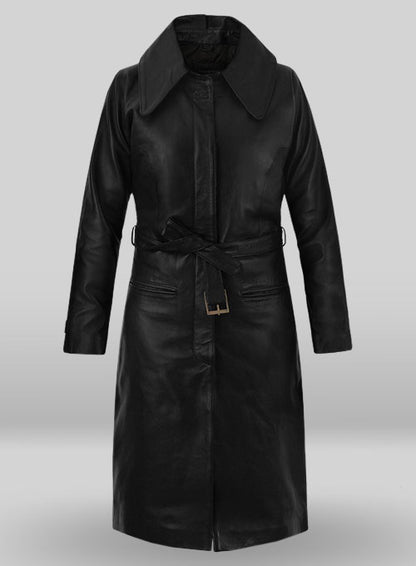 womens leather long coat