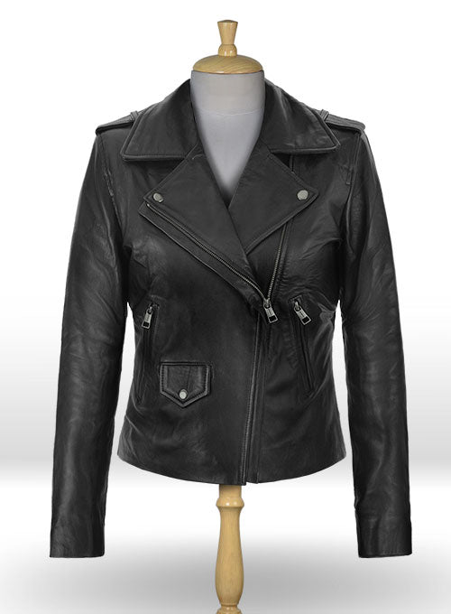 black leather jacket for women