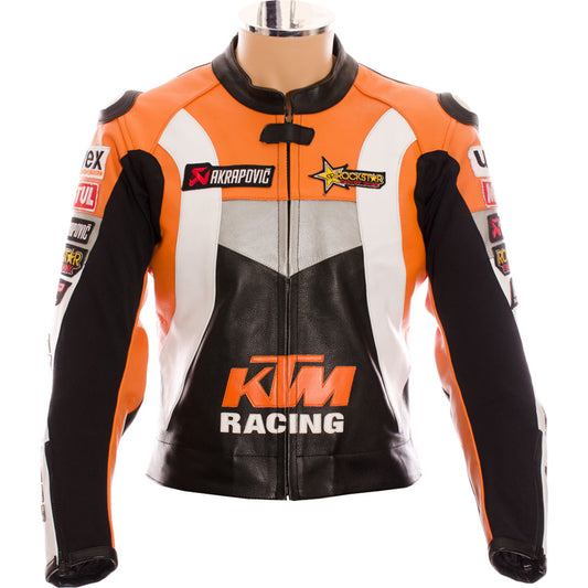 KTM Racing Leather Motorcycle Jacket - Fashion Leather Jackets USA - 3AMOTO