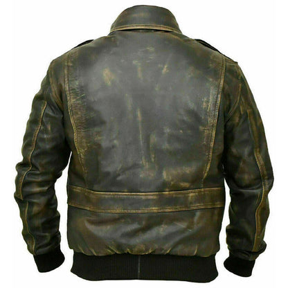 Leather Aviator Jacket Mens