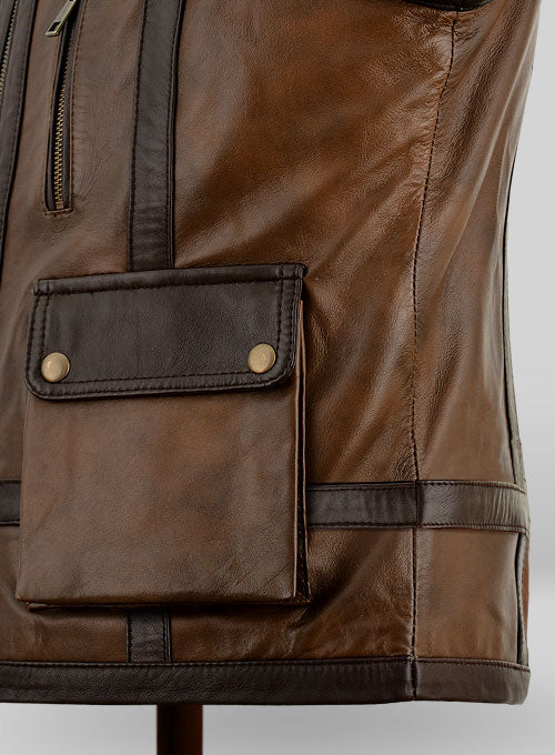 leather biker vest