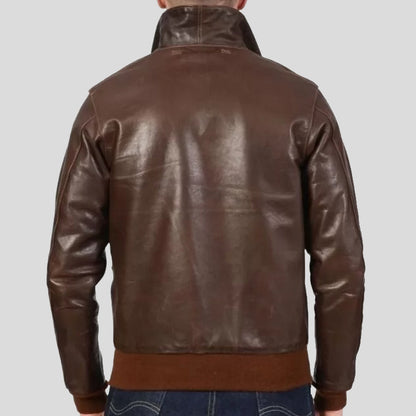 Leather Bomber Flight Jacket