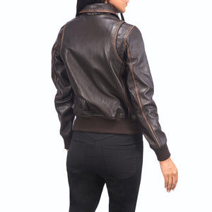 leather bomber jacket women