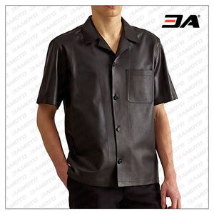 Leather Shirt Half Sleeves