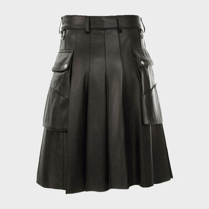 black leather kilt for men