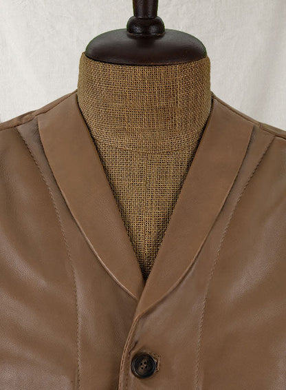 leather vest brown