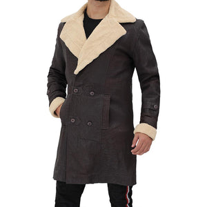 leather shearling coat mens