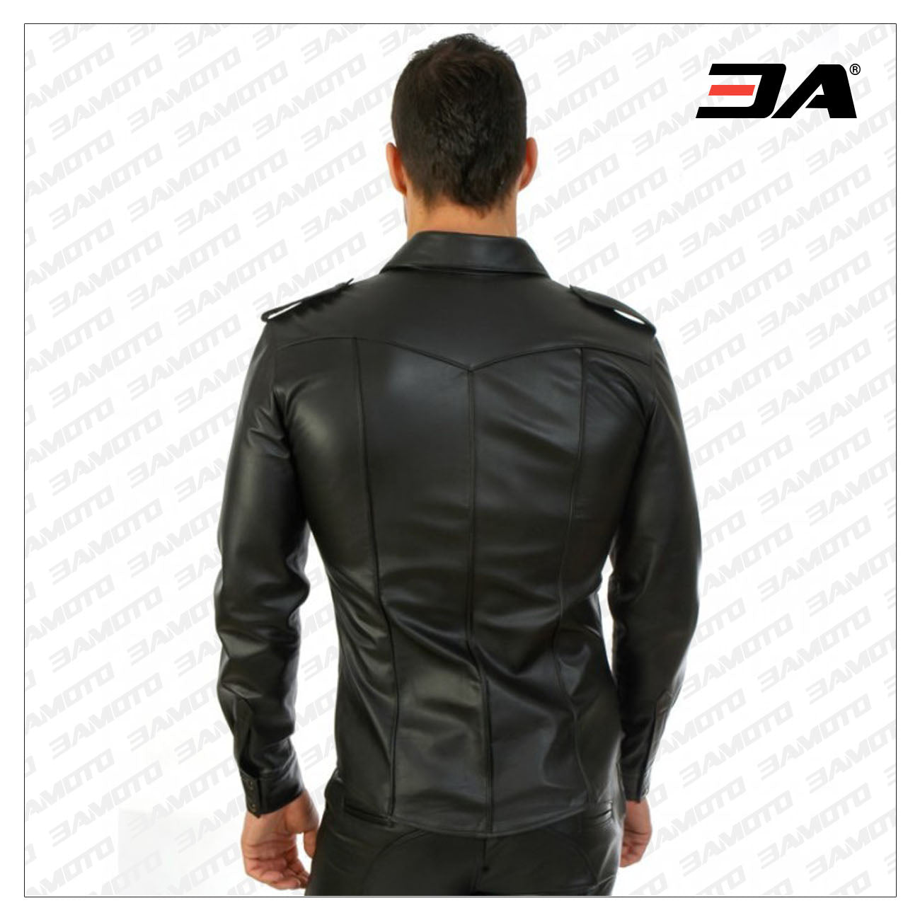 leather shirt black