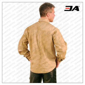 Cheap Brown Leather Shirt