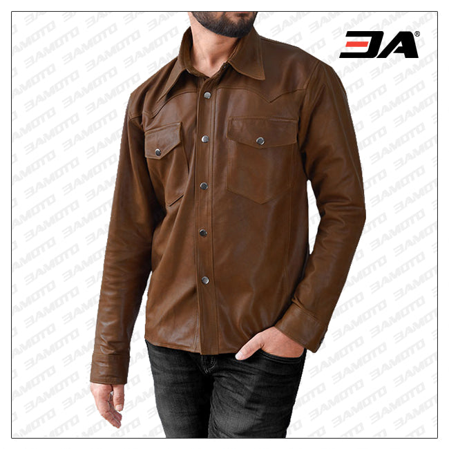 Brown Leather Shirt