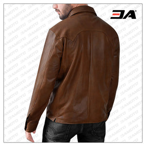 Lightweight Brown Leather Shirt