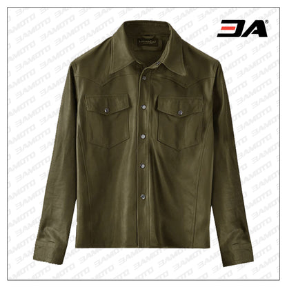 biker leather shirt for men