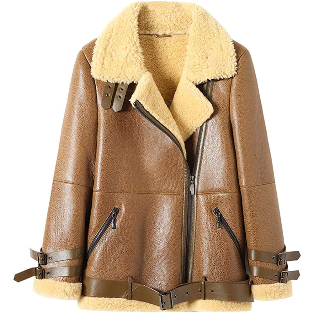 long shearling coat womens