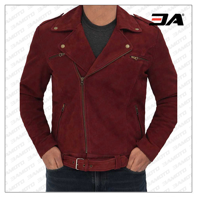 Drake Maroon Bomber Maroon Leather Jacket
