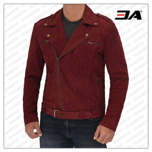 maroon leather jacket for men