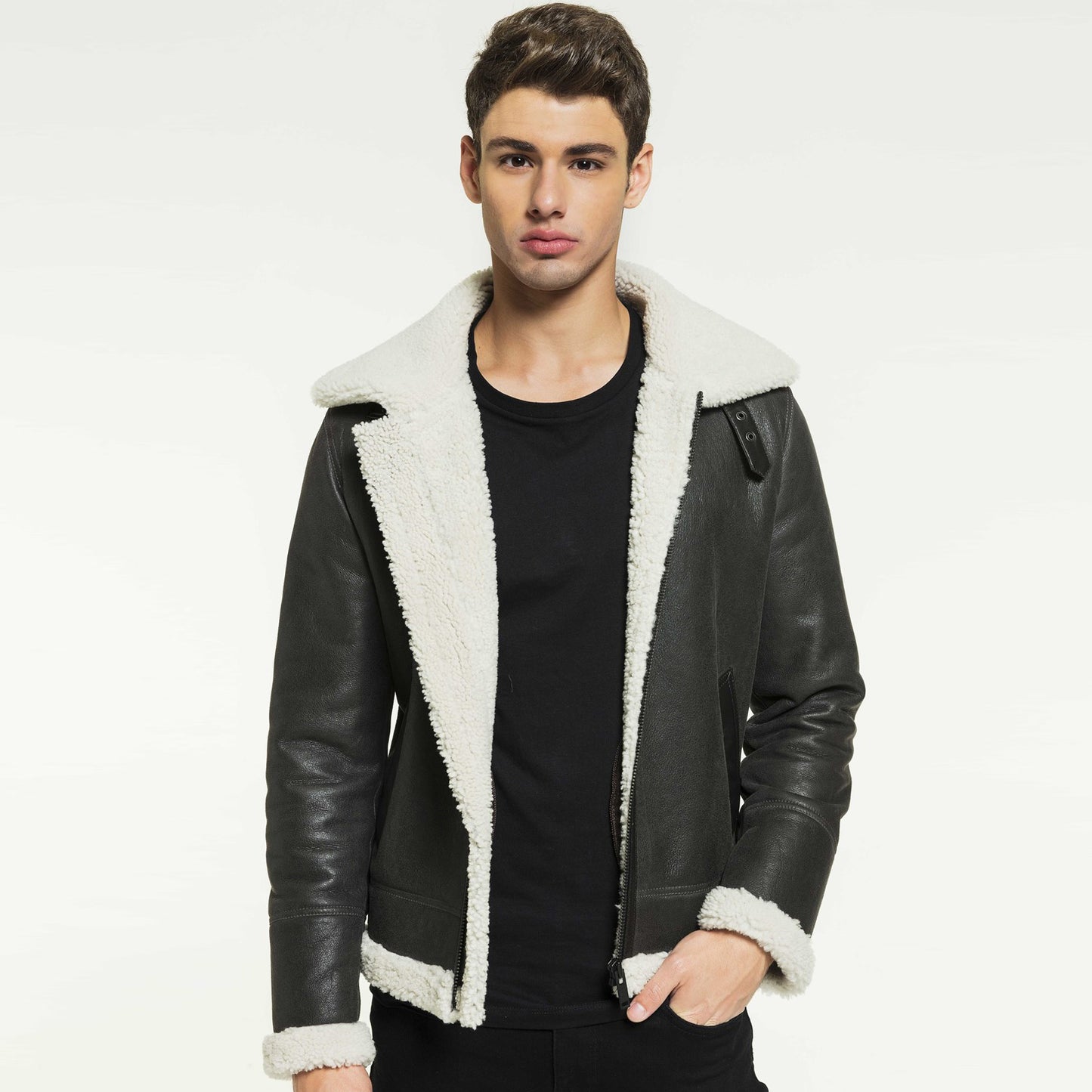 Grey Shearling Jacket