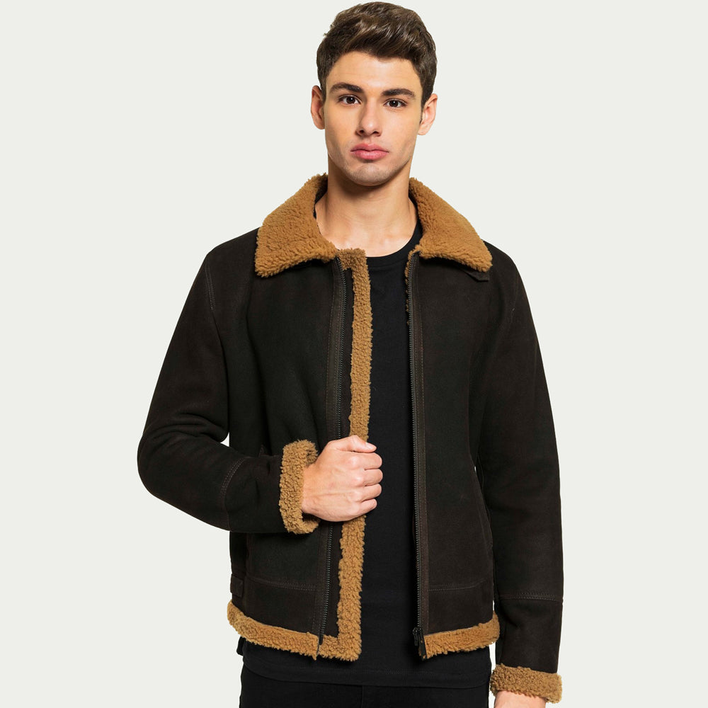 men aviator shearling jacket