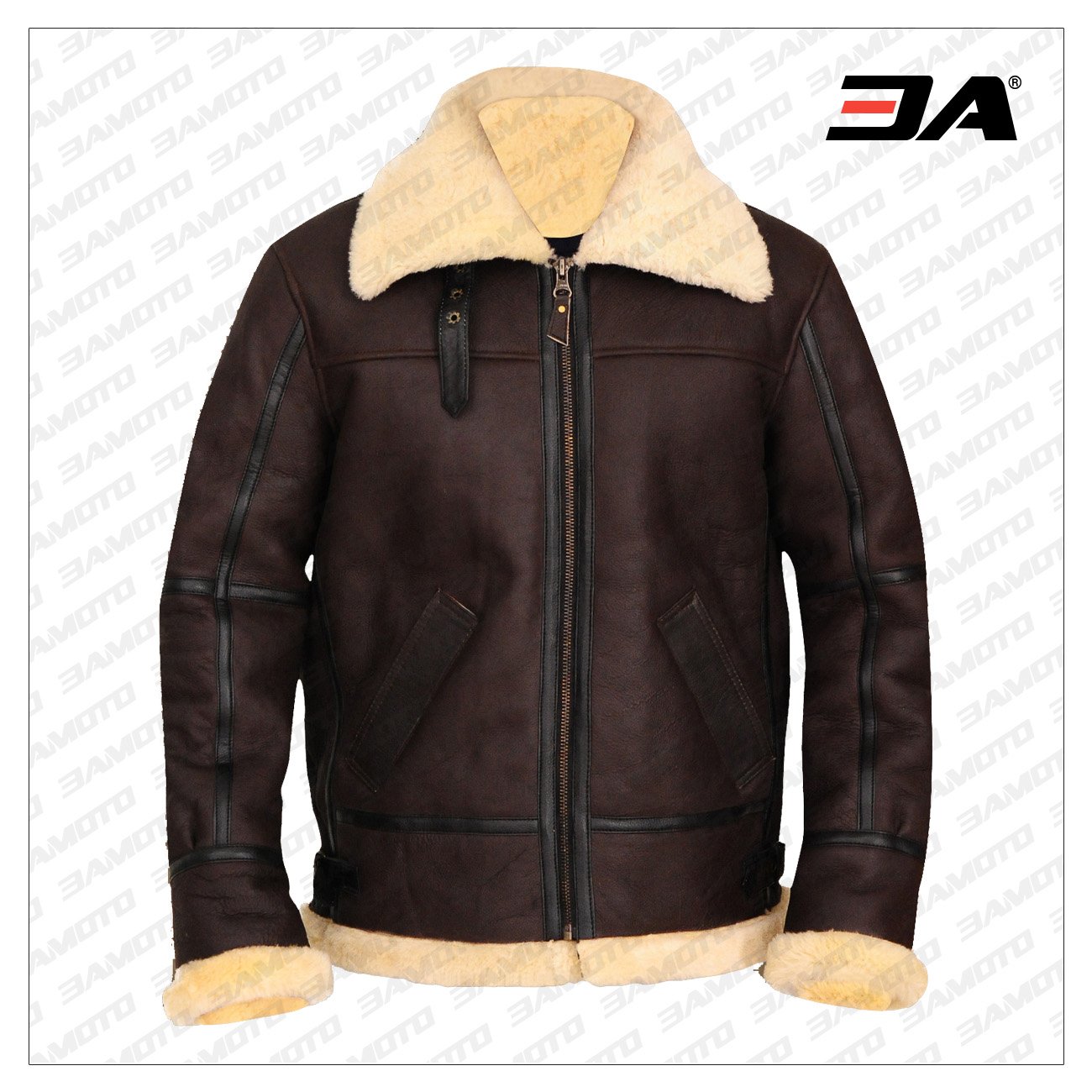 B3 Bomber Aviator Shearling Leather Jacket