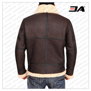 men b3 bomber shearling leather jacket