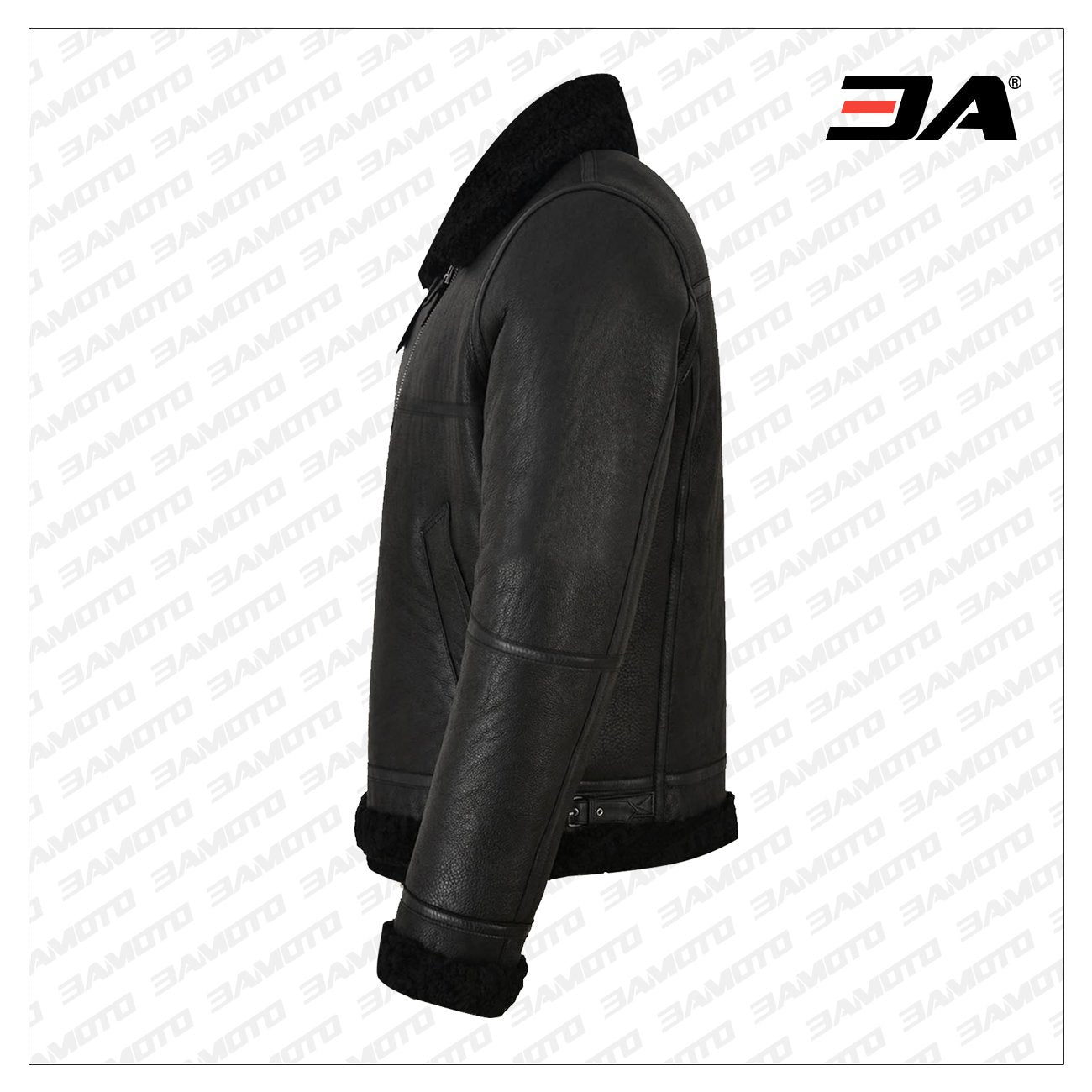 men black b3 sheepskin jacket