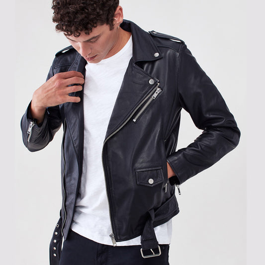 men black biker jacket - 3amoto shop