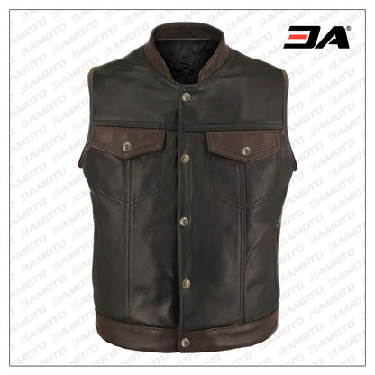 Men Two Tone Leather Vest