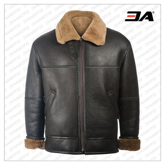 men black shearling jacket - Fashion Leather Jackets USA - 3AMOTO