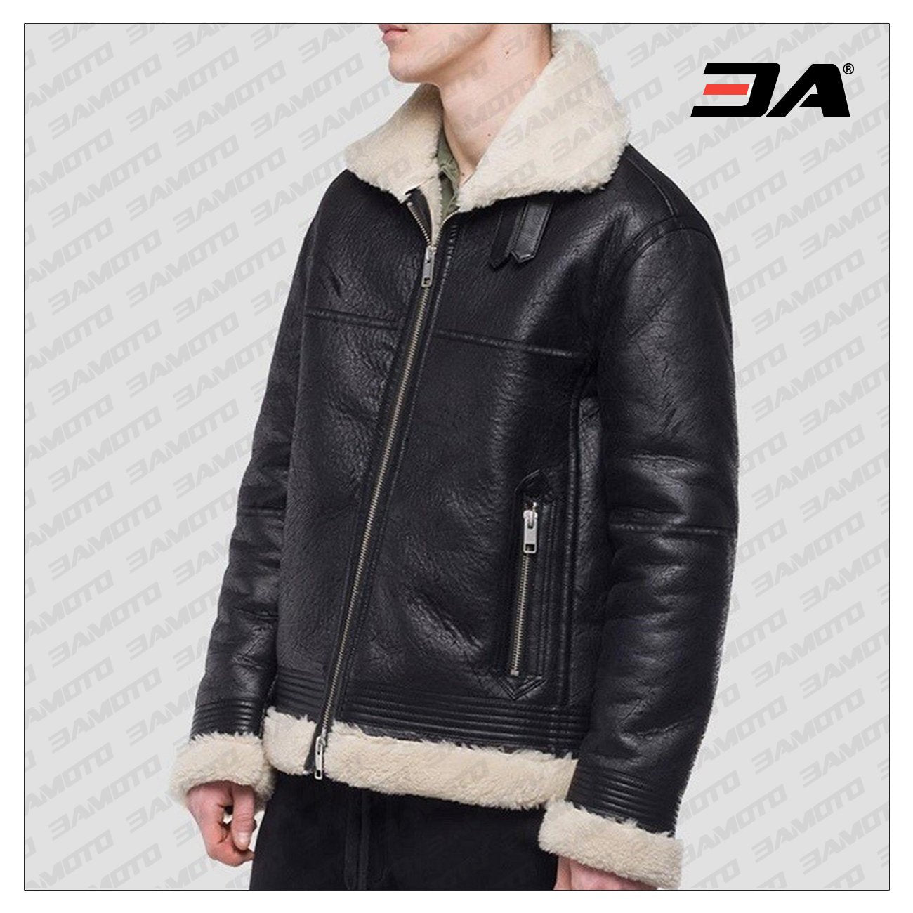 men black shearling jacket